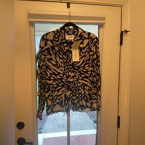 ba&sh Black and Cream Blouse